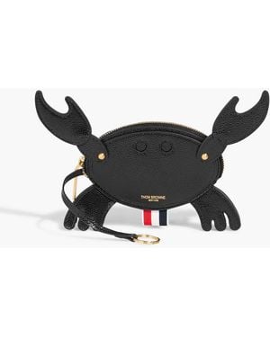 Thom Browne Pebbled-Leather Coin Purse - Black