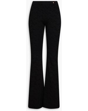 Versace Jacquard-knit Flared Trousers - Black