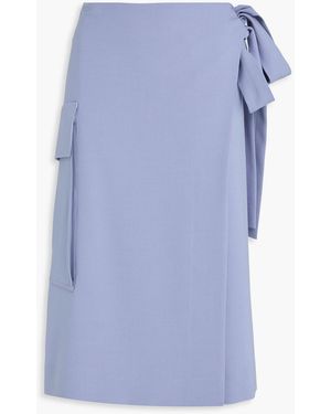 Victoria Beckham Twill Wrap-Skirt - Blue