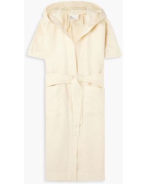 Lisa Marie Fernandez Leichter tel aus leinengaze mit kapuze und gürtel - Natur