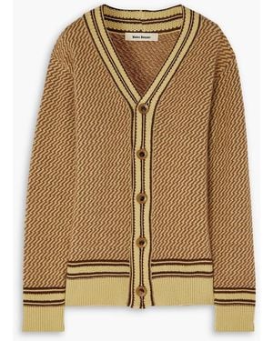 Wales Bonner Clarinet Jacquard-knit Cashmere-blend Cardigan - Natural