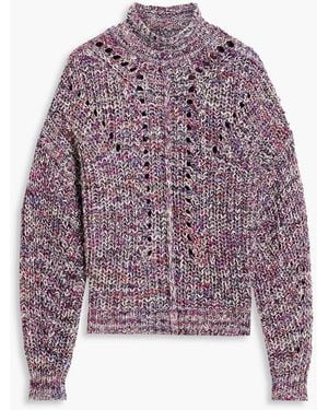 Isabel Marant Jarren Ribbed-knit Turtleneck Sweater - Purple