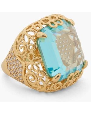 Zimmermann Goldfarbener ring mit kristallen und topasen - Blau