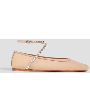 AMINA MUADDI Ballerinas "anemes" aus mesh mit kristallverzierung - Natur