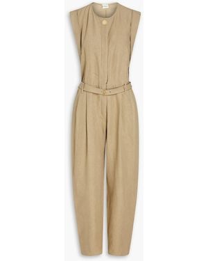 LeKasha Belted linen jumpsuit - Natur