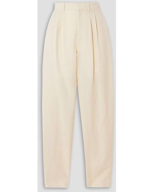 Ralph Lauren Avrill Linen And Silk-Blend Tapered Pants - White