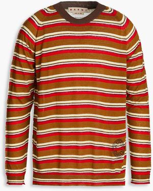 Marni Pullover aus einer baumwoll-leinenmischung mit streifen - Orange