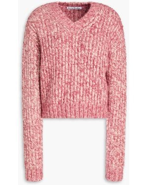Acne Studios Mélange Wool-Blend Sweater - Pink