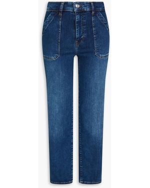 FRAME The Utility High-Rise Straight-Leg Jeans - Blue