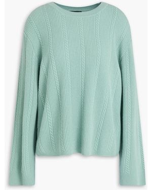Rag & Bone Ribbed And Cable-knit Cashmere Jumper - Green