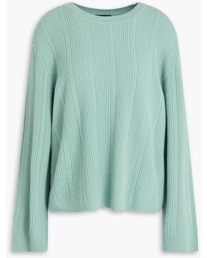 Rag & Bone Kaschmirpullover mit ripp- und zopfstrickmuster - Grün