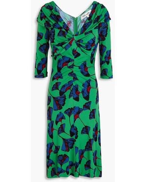 Diane von Furstenberg Jim Printed Jersey Dress - Green