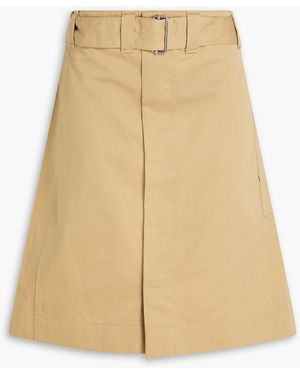 Lemaire Belted Cotton And Linen-blend Twill Skirt - Natural