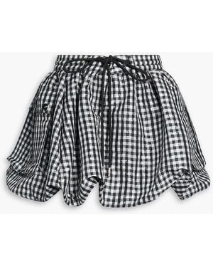 Ganni Gingham Taffeta Mini Skirt - Black