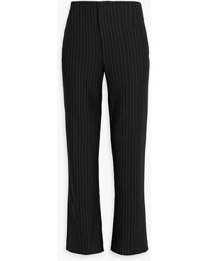 FRAME The Sleek Pinstriped Twill Straight-Leg Pants - Black