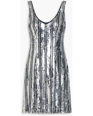 Galvan London Valletta Sequined Tulle Mini Dress - Metallic