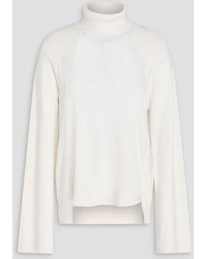 Jonathan Simkhai Mateo Satin-paneled Knitted Turtleneck Jumper - White