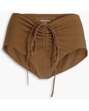 Christopher Esber Hoch sitzendes bikini-höschen mit raffungen - Natur