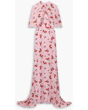 Markarian Leonora Convertible Floral-print Chiffon Gown - Pink