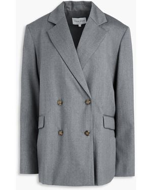 Loulou de Saison Donau Double-breasted Wool-twill Blazer - Grey