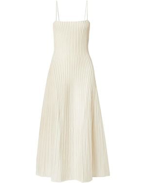 CASASOLA Carlotta Ribbed Stretch-knit Midi Dress - White