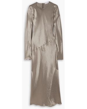 Max Mara Elogio Panelled Satin-Jersey Midi Dress - Natural
