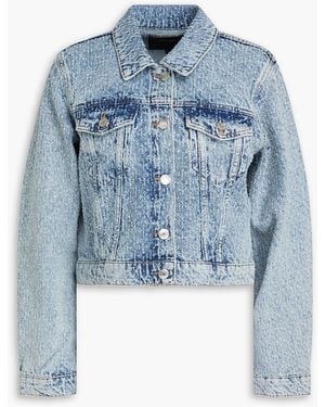 Maje Crystal-Embellished Denim Vest - Blue