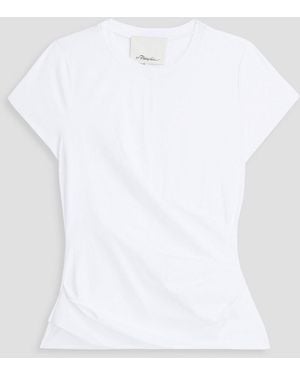 3.1 Phillip Lim Draped Stretch-Cotton Jersey T-Shirt - White