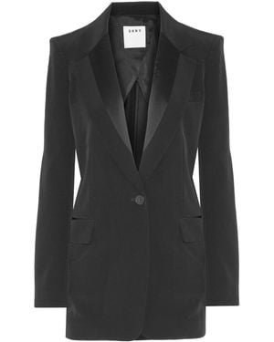 DKNY Satin-Trimmed Faille Blazer - Black