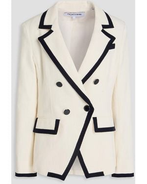 Veronica Beard Edison Double-Breasted Cotton-Blend Tweed Blazer - Natural