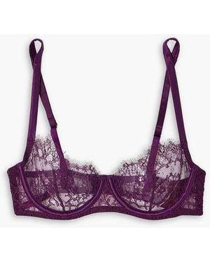 Coco De Mer Lunaria Lace Underwired Balconette Bra - Purple