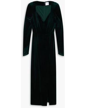 Galvan London Vanitas Velvet Maxi Dress - Black