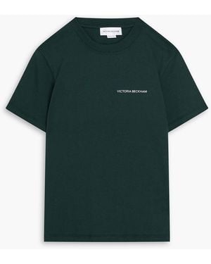 Victoria Beckham T-shirt aus baumwoll-jersey mit print - Grün