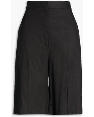 Sandro Linen-blend Twill Shorts - Black