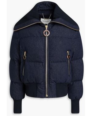 Zimmermann Quilted Denim Down Jacket - Blue