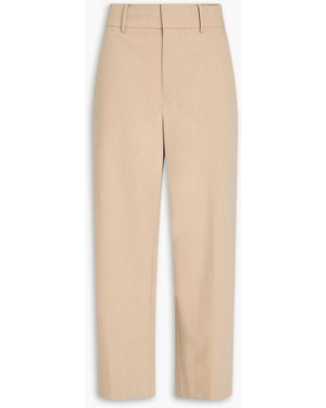STAUD Prince Cropped Twill Straight-leg Trousers - Natural