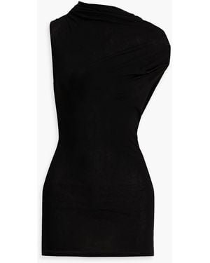 Helmut Lang Knotted Lyocell-Blend Jersey Top - Black