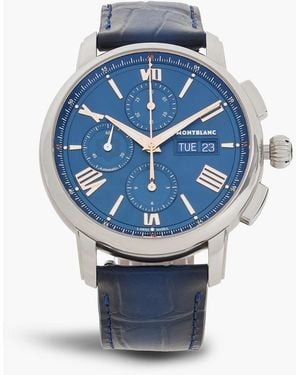 Montblanc Star Legacy Chronograph Automatic 43Mm Stainless Steel Watch - Blue