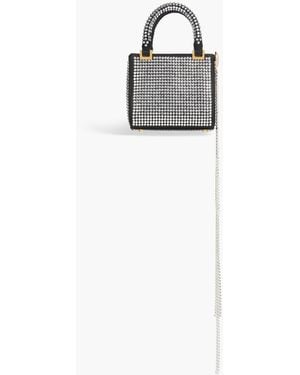 Magda Butrym Crystal-Embellished Suede And Leather Tote - White