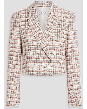 10 Crosby Derek Lam Kyle Cropped Double-breasted Cotton-blend Tweed Blazer - White