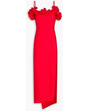 Coperni Ruffled Stretch-jersey Midi Dress - Red