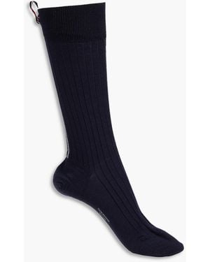 Thom Browne Socken aus gerippter merinowolle - Blau