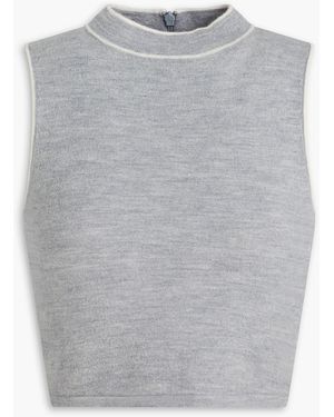 Sandro Cropped Wool Top - Grey