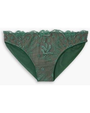 I.D Sarrieri Siracusa Dream Embroidered Tulle Briefs - Green