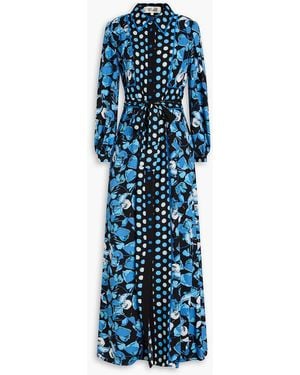 DVF ワンピース Joshua printed maxi dress974518 DIANE VON FURSTENBERG Joshua Printed Maxi Dress in Green
