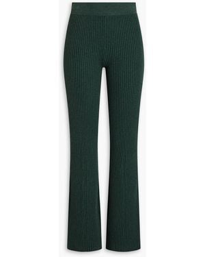 The Range Ribbed-knit Flared Trousers - Green