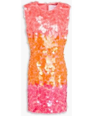 Carolina Herrera Sequined Crepe Mini Dress - Pink