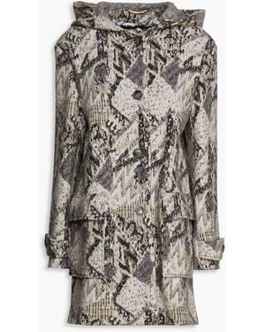 Missoni Brushed Wool-blend Hooded Coat - Grey