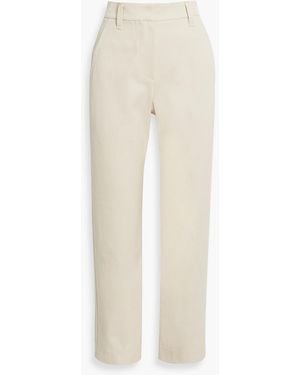 Brunello Cucinelli Cotton-Twill Straight-Leg Pants - White