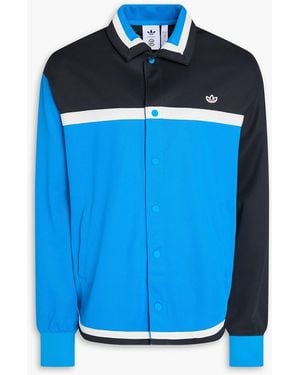 adidas Color-Block Cotton-Blend Piqué Track Jacket - Blue